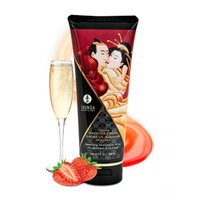 SHUNGA - CRÈME DE MASSAGE FRAISE ET CAVA 200 ML