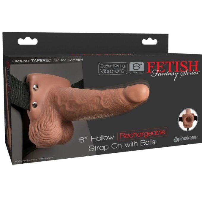 FETISH FANTASY SERIES - HARNAIS RÉGLABLE PÉNIS RÉALISTE AVEC TESTICULES RECHARGEABLES ET VIBRATEUR 1