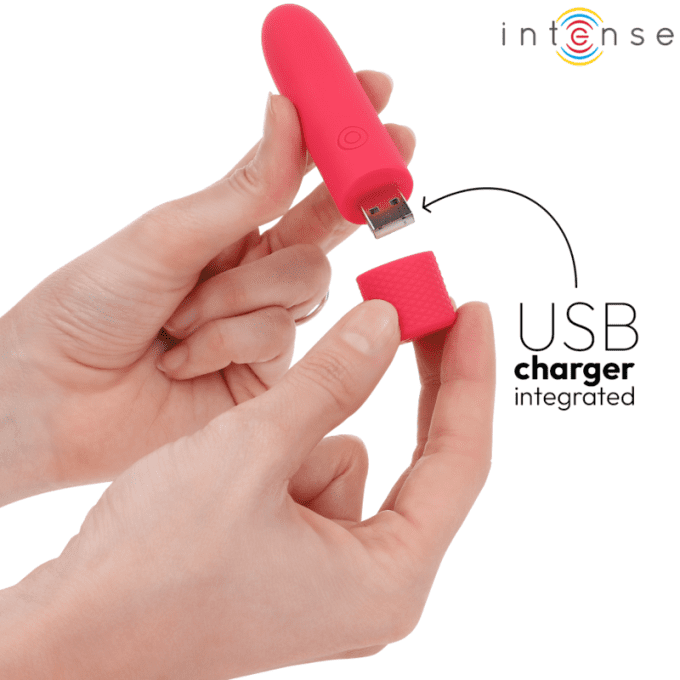 INTENSE - SYMONE BULLET VIBRANT RECHARGEABLE USB 8 VIBRATIONS ROUGE