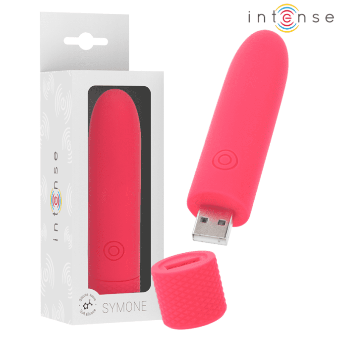 INTENSE - SYMONE BULLET VIBRANT RECHARGEABLE USB 8 VIBRATIONS ROUGE