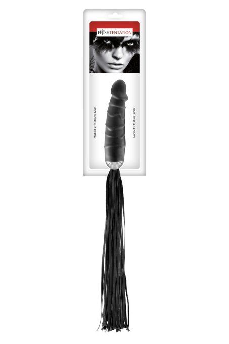 FÉTISH TENTATION - MARTINET GODE PLUG NOIR 15CM