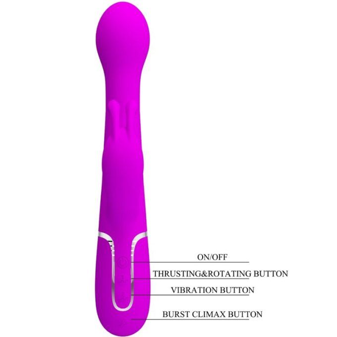 PRETTY LOVE - VIBRATEUR DEJON RABBIT 3 EN 1 MULTIFONCTION VIOLET