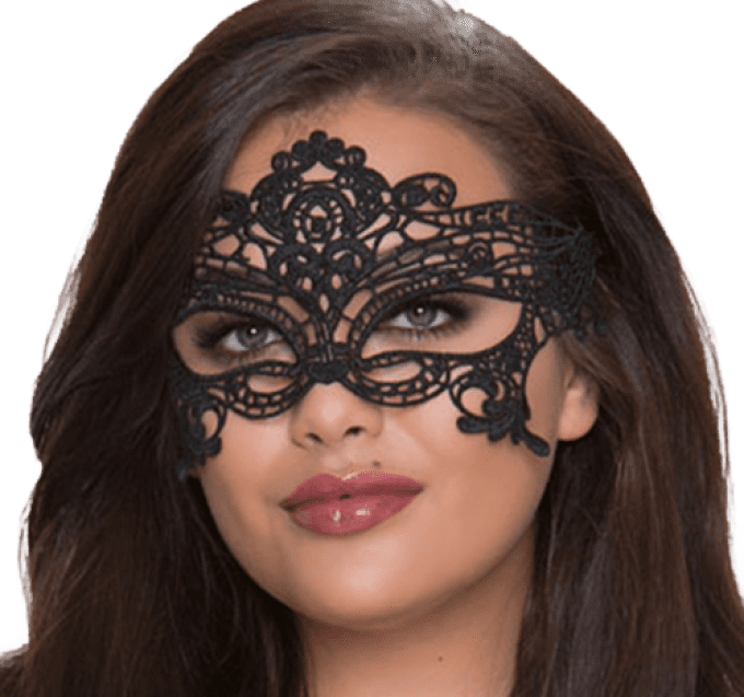 QUEEN LINGERIE - MASQUE LARGE DENTELLE NOIRE