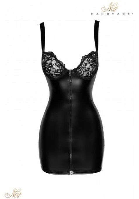 NOIR HANDMADE - ROBE WETLOOK BONNETS DENTELLE ZIP DEVANT