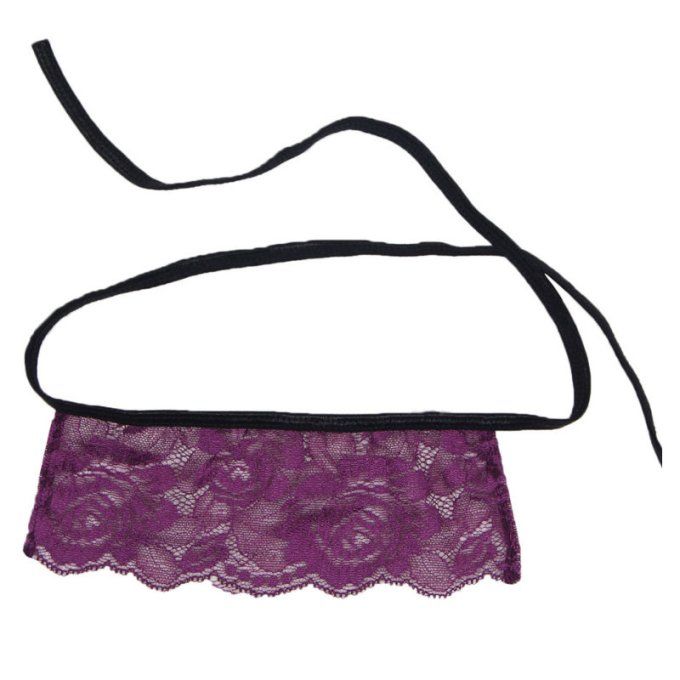 SUBBLIME - CORSET LANIERE ET YEUX BANDES NOIR/VIOLET