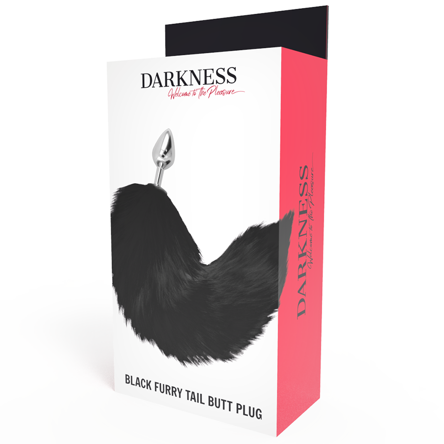 DARKNESS - PLUG ANAL ARGENT 8 CM AVEC QUEUE NOIRE3