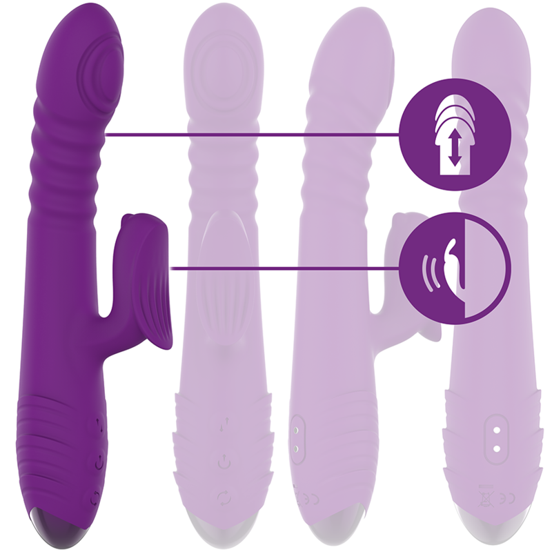 INTENSE - VIBRATEUR RECHARGEABLE MULTIFONCTION IGGY UP & DOWN AVEC STIMULATEUR CLITORAL VIOLET1