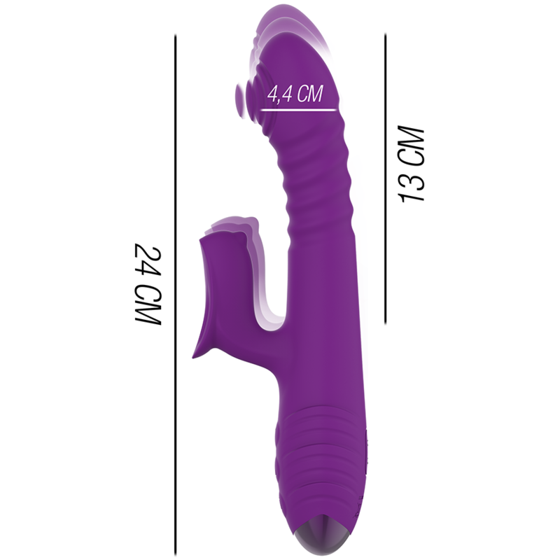 INTENSE - VIBRATEUR RECHARGEABLE MULTIFONCTION IGGY UP & DOWN AVEC STIMULATEUR CLITORAL VIOLET2
