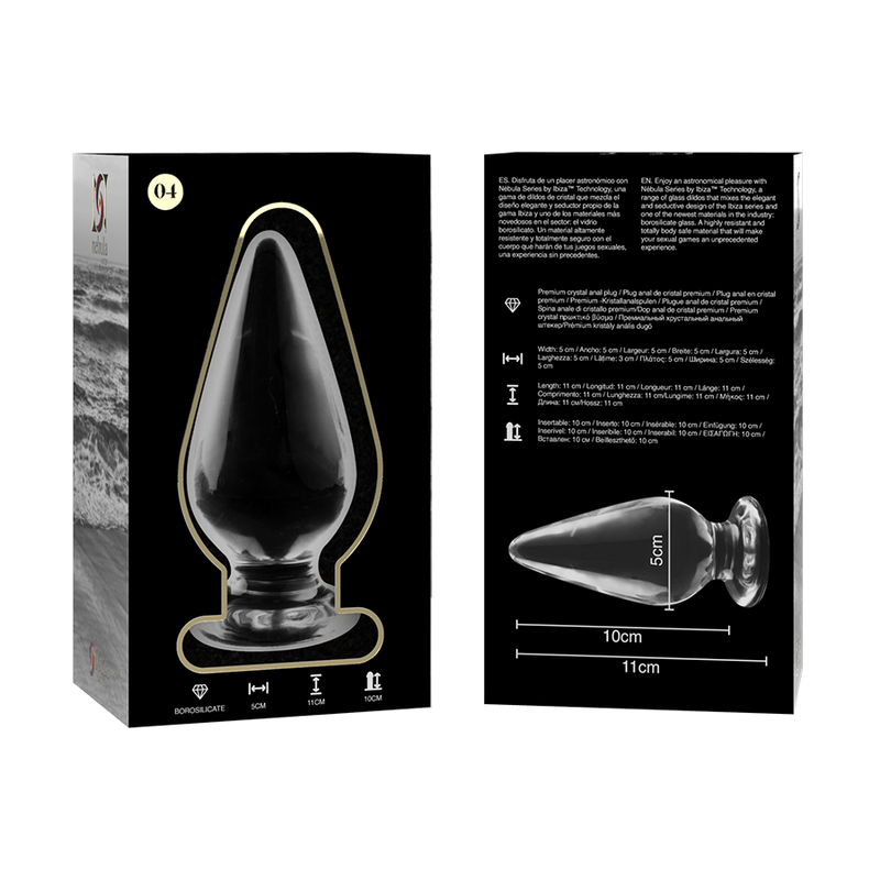 NEBULA SERIES BY IBIZA - PLUG ANAL MODÈLE 4 VERRE BOROSILICATE CLAIR 11 CM -O- 5 CM4