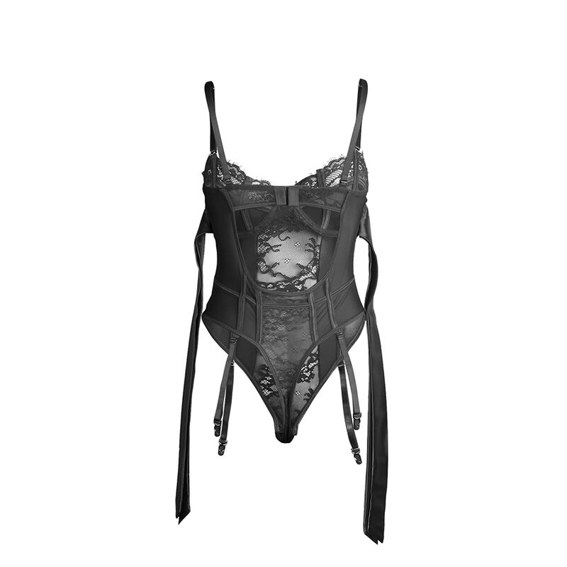 SUBBLIME - 955496 BODY EN DENTELLE AVEC NŒUDS ET JARRETELLES NOIR4