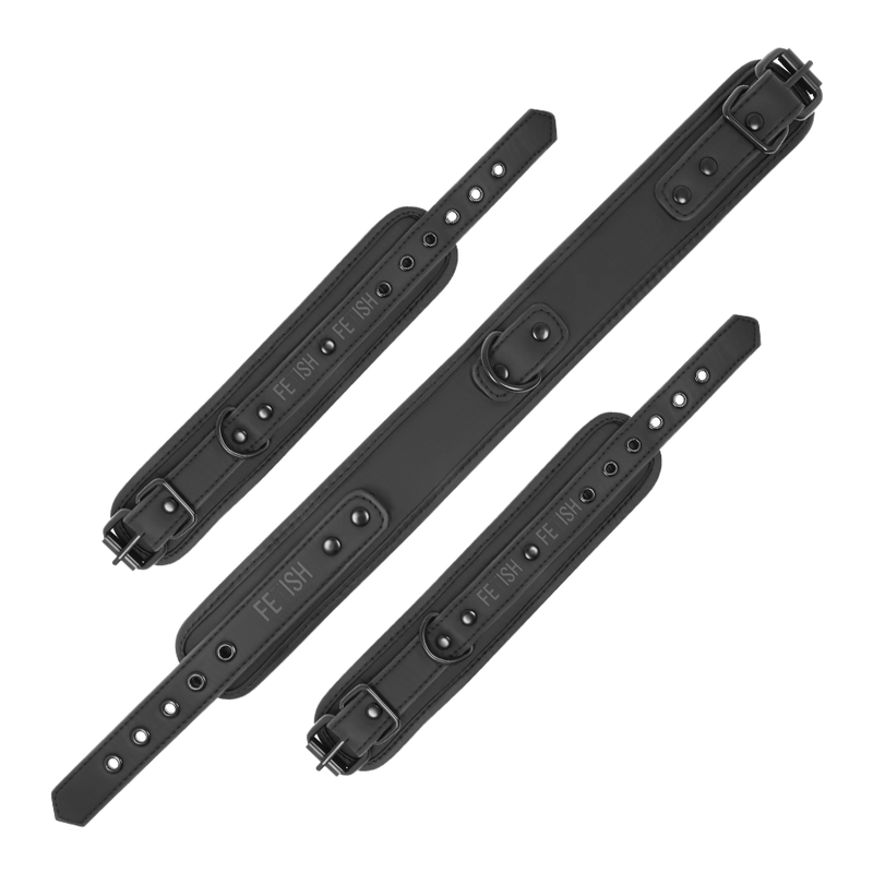 FETISH SUBMISSIVE - COLLIER ET MENOTTES EN CUIR VÉGAN AVEC DOUBLURE EN NOPRÈNE4