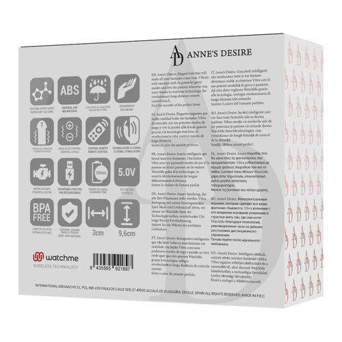 ANNE'S DESIRE - PANTY PLEASURE TECNOLOG A WATCHME NOIR-OR12