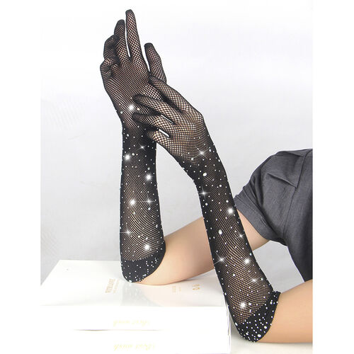 SUBBLIME - GANTS SHINE TRANSPARENTS NOIRS S/M