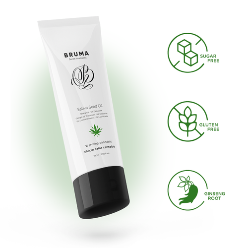 BRUMA - HUILE DE GRAINES DE SATIVA GEL GLISSANT RÉCHAUFFANT SAVEUR DE CANNABIS 100 ML1