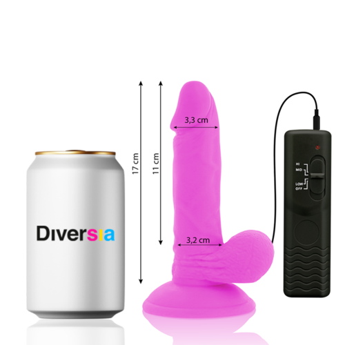 DIVERSIA - DILDO VIBRANT FLEXIBLE VIOLET 17 CM -O- 3.3 CM1