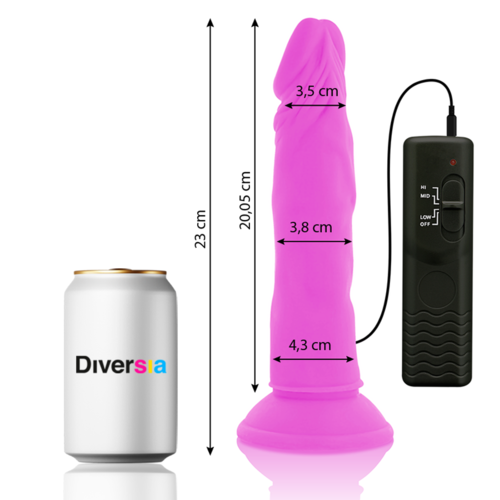 DIVERSIA - DILDO VIBRANT FLEXIBLE VIOLET 23 CM -O- 4.3 CM1