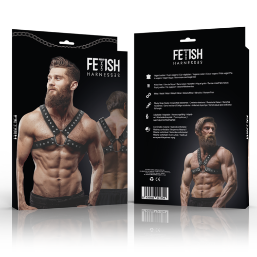 FETISH SUBMISSIVE ATTITUDE - HARNAIS DE POITRINE CROISÉ EN ÉCO-CUIR AVEC CLOUS1