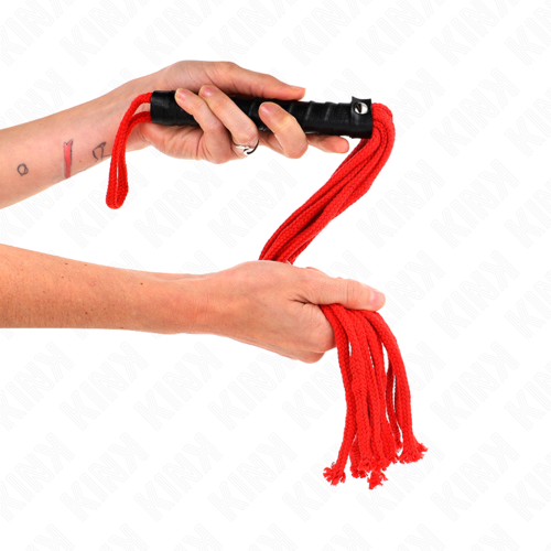KINK - FOUET CORDE ROUGE 56 CM3