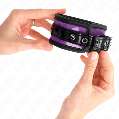 KINK - MENOTTES POIGNETS EN NÉOPRÈNE VIOLET CLAIR3
