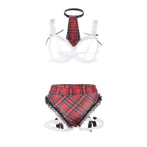 COSTUME D'ÉCOLIÈRE SEXY AVEC SOUTIEN-GORGE – Image 5