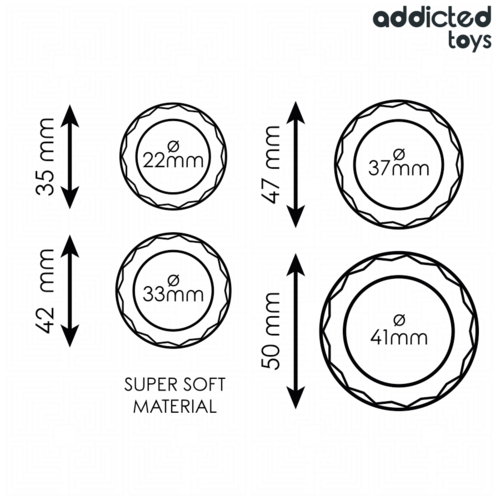 ADDICTED TOYS - ENSEMBLE D'ANNEAUX PÉNIS TEXTURÉS, 4 TAILLES4