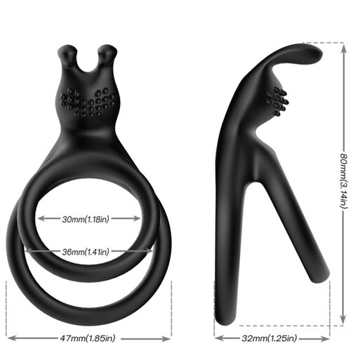 ARMONY - BAGUE DOUBLE LAPIN TENSY NOIR2