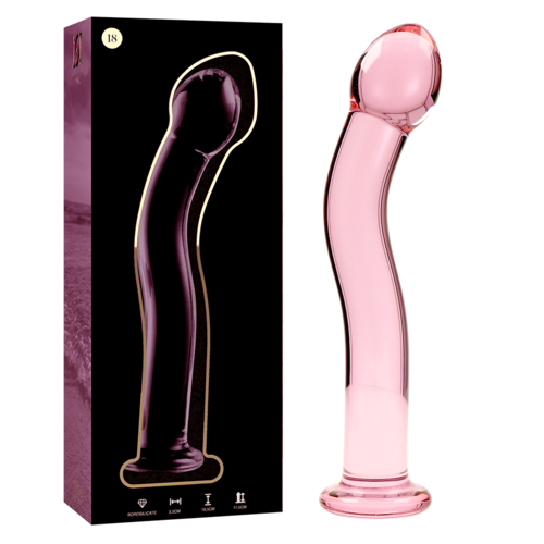 NEBULA SERIES BY IBIZA - MODÈLE 18 GODE EN VERRE BOROSILICATE ROSE 18.5 CM -O- 3.5 CM2