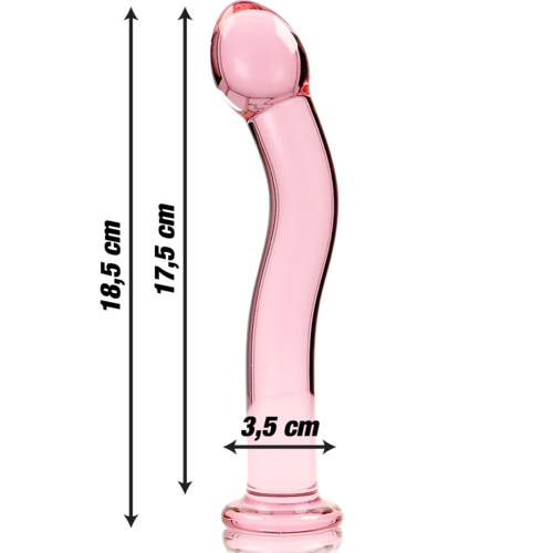 NEBULA SERIES BY IBIZA - MODÈLE 18 GODE EN VERRE BOROSILICATE ROSE 18.5 CM -O- 3.5 CM3