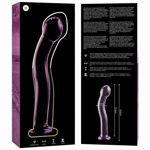 NEBULA SERIES BY IBIZA - MODÈLE 18 GODE EN VERRE BOROSILICATE ROSE 18.5 CM -O- 3.5 CM5
