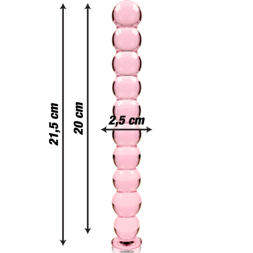 NEBULA SERIES BY IBIZA - MODÈLE 22 GODE EN VERRE BOROSILICATE ROSE 21.5 CM -O- 2.5 CM3