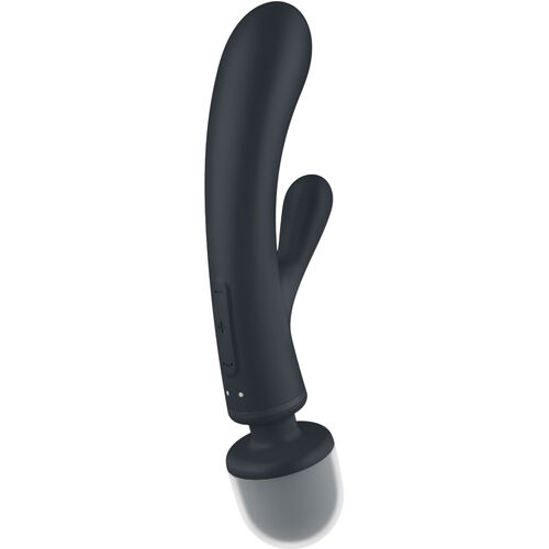 SATISFYER - MASSEUR VIBRATEUR LAPIN TRIPLE LOVER GRIS1
