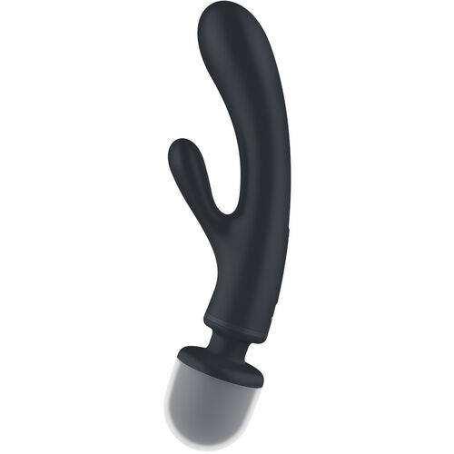 SATISFYER - MASSEUR VIBRATEUR LAPIN TRIPLE LOVER GRIS2