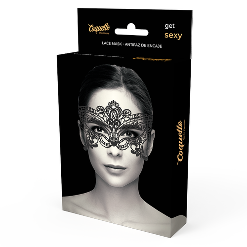 MASQUE DENTELLE NOIRE LARGE ÉLÉGANT COQUETTE – Image 3