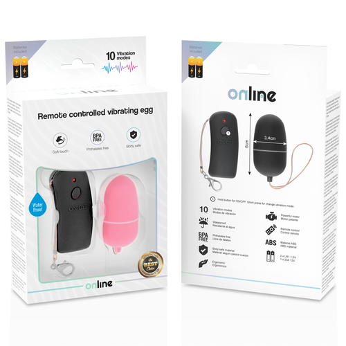 ONLINE - OEUF VIBRANT AVEC TÉLÉCOMMANDE ROSE3