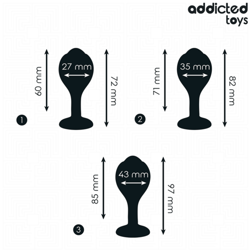 LOT PLUG ANAL BIJOU, SET 3 TAILLES ADDICTED TOYS – Image 4