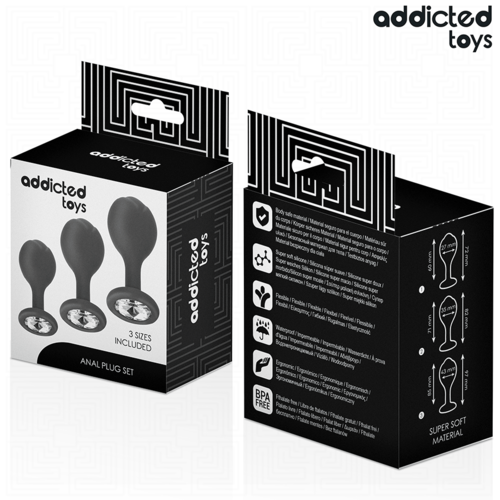 LOT PLUG ANAL BIJOU, SET 3 TAILLES ADDICTED TOYS – Image 7