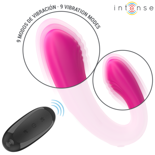 INTENSE - JANET DOUBLE STIMULATEUR ET VIBRATEUR EN U AVEC TÉLÉCOMMANDE ROSE4