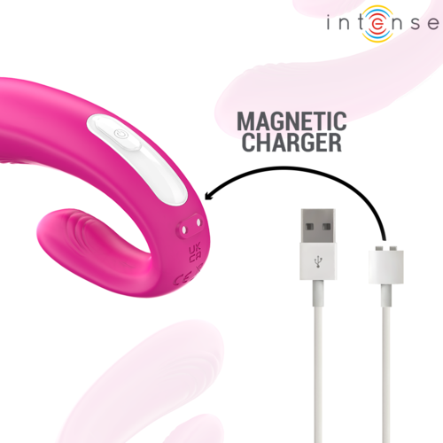 INTENSE - JANET DOUBLE STIMULATEUR ET VIBRATEUR EN U AVEC TÉLÉCOMMANDE ROSE7
