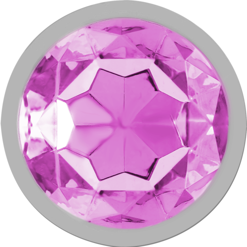 INTENSE - PLUG ANAL EN MÉTAL ALUMINIUM AVEC CRISTAL ROSE TAILLE S2