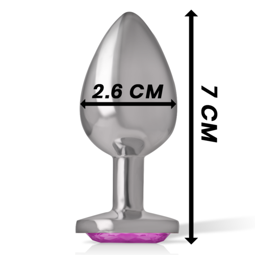 INTENSE - PLUG ANAL EN MÉTAL ALUMINIUM AVEC CRISTAL ROSE TAILLE S3