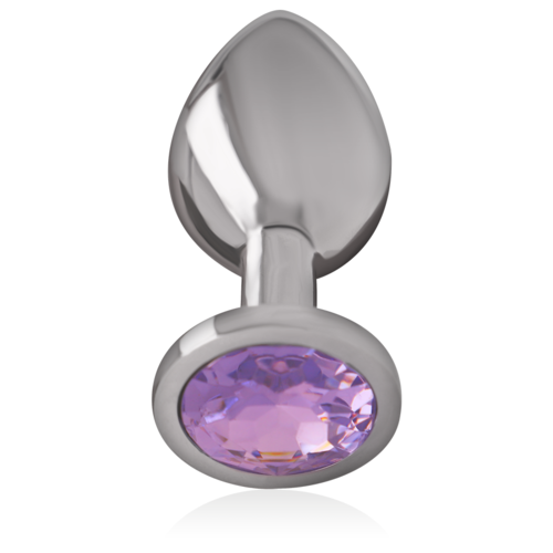 INTENSE - PLUG ANAL EN MÉTAL ALUMINIUM AVEC CRISTAL VIOLET TAILLE S1
