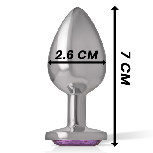 INTENSE - PLUG ANAL EN MÉTAL ALUMINIUM AVEC CRISTAL VIOLET TAILLE S3