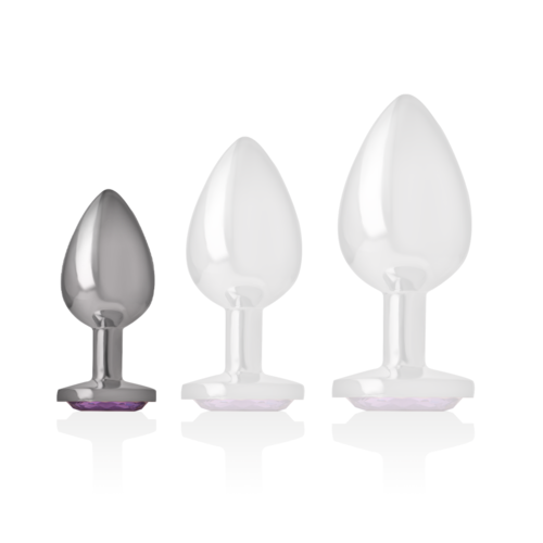 INTENSE - PLUG ANAL EN MÉTAL ALUMINIUM AVEC CRISTAL VIOLET TAILLE S4