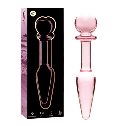 NEBULA SERIES BY IBIZA - PLUG ANAL MODÈLE 7 VERRE BOROSILICATE ROSE 13.5 CM -O- 3 CM1