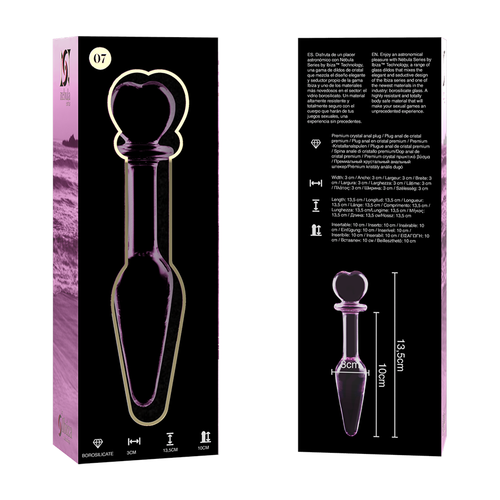 NEBULA SERIES BY IBIZA - PLUG ANAL MODÈLE 7 VERRE BOROSILICATE ROSE 13.5 CM -O- 3 CM5