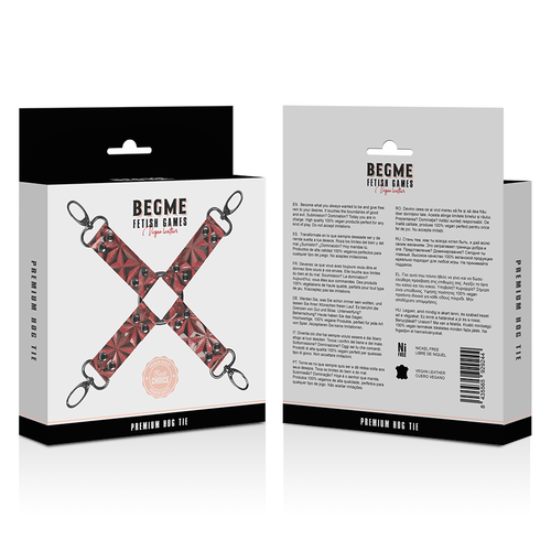 HOG TIE BDSM ROUGE EN CUIR VÉGAN PREMIUM BEGME – Image 4