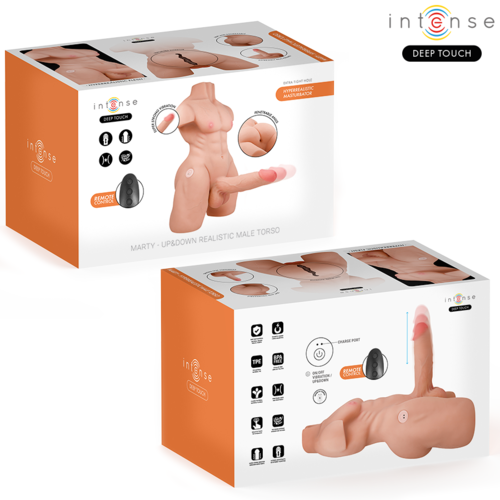 INTENSE DEEP TOUCH - TORSE MARTY AVEC ANUS ET GODEMICHET RÉALISTE AVEC POUSSE ET VIBRATION, TÉLÉCOMMANDE, 6,2 KG2
