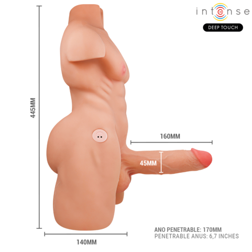 INTENSE DEEP TOUCH - TORSE MARTY AVEC ANUS ET GODEMICHET RÉALISTE AVEC POUSSE ET VIBRATION, TÉLÉCOMMANDE, 6,2 KG5
