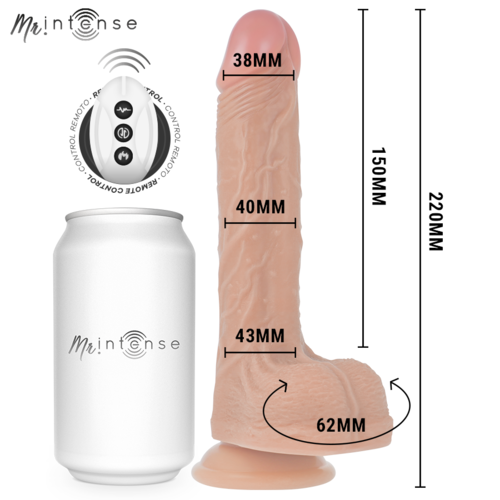 MR INTENSE - BALDWIN RÉALISTE MULTIFONCTIONNEL AVEC VIBRATION, TÉLÉCOMMANDE HAUT-BAS, 22 CM - OU - 4 CM1