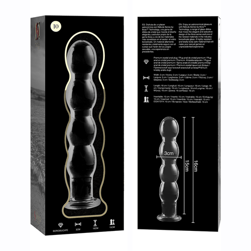 NEBULA SERIES BY IBIZA - MODÈLE 10 GODE EN VERRE BOROSILICATE CLAIR 16.5 CM -O- 3.5 CM5